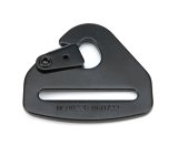 Harness End - Clip-In - 2 in Slit - Steel - Black Powder Coat - Each thumbnail 1
