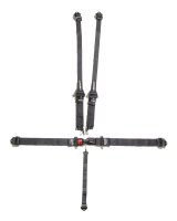 Harness - Racer Series - 5 Point - Latch and Link - SFI 16.1 - Pull Down Adjust - Bolt-In / Wrap Around - Individual Harness - Black - Kit thumbnail 1