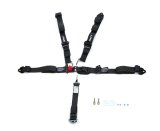 Harness - 5 Point - Latch and Link - SFI 16.1 - Pull Down Adjust - Clip In / Wrap Around - Individual Harness - Black - Kit thumbnail 1