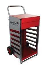 Scale Cart - Holds 6 Scale Pads / Turn Plates - 4 in Tall Maximum - Steel - Gray / Red Powder Coat - Each thumbnail 1