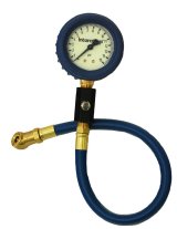 Tire Pressure Gauge - Deluxe - Glow in the Dark - 0-15 psi - Analog - 2-1/2 in Diameter - White Face - 1/5 lb Increments - Each thumbnail 1