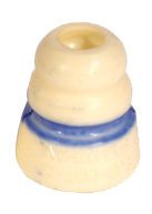 Bump Stop - Tree - 1.93 in OD - 2.25 in Tall - Shock Mount - Hard - Blue Stripe - Polyurethane - White - Each thumbnail 1