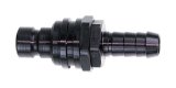 Quick Release Adapter - 2000 Series - Straight - 5 AN Hose Barb to Quick Release Plug - Valved - FKM Seal - Aluminum - Black Anodized - Each thumbnail 1