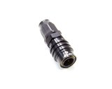 Quick Release Hose End - 3000 Series - Straight - 6 AN Hose to Quick Release Socket - Valved - FKM Seal - Aluminum - Black Anodized - Each thumbnail 1