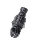 Quick Release Adapter - 3000 Series - Straight - 6 AN Male to Quick Release Plug - Valved - FKM Seal - Aluminum - Black Anodized - Each thumbnail 1