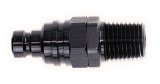 Quick Release Adapter - 3000 Series - Straight - 3/8 in NPT Male to Quick Release Plug - Valved - FKM Seal - Aluminum - Black Anodized - Each thumbnail 1