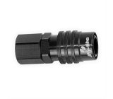 Fitting - Quick Disconnect - 5000 Series - Straight - 8 AN Female to Female Quick Disconnect - Valved - Aluminum - Black Anodized - Each thumbnail 1