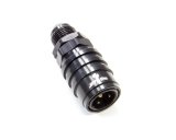 Quick Release Adapter - 5000 Series - Straight - 10 AN Male to Quick Release Socket - Valved - FKM Seal - Aluminum - Black Anodized - Each thumbnail 1