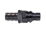 Quick Release Adapter - 5000 Series - Straight - 10 AN Push Lock to Quick Release Plug - Valved - FKM Seal - Aluminum - Black Anodized - Each thumbnail 1