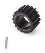 Crankshaft Pulley - HTD - 18 Tooth - 1 in Wide - 8 mm Pitch - 1 in Mandrel - 1/8 in Keyway - Aluminum - Black Anodized - Universal - Each thumbnail 1