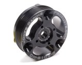 Crankshaft Pulley - Serpentine - 6-Rib - 4 in Diameter - Aluminum - Black Anodized - Short Water Pump - Small Block Chevy - Each thumbnail 1