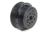 Water Pump Pulley - Serpentine - 6-Rib - Dual - 5 in Diameter - 5/8 in or 3/4 in Shaft - 4-Bolt Pattern - Aluminum - Black Anodized - Universal - Each thumbnail 1