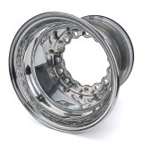 Wheel - 15 x 14 in - 5.000 in Backspace - Wide 5 Bolt Pattern - Inner Beadlock - Aluminum - Polished - Each thumbnail 1