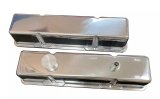 Valve Cover - Tall - 3.75 in Height - Baffled - Evacuation Fitting - Aluminum - Polished - Small Block Chevy - Pair thumbnail 1