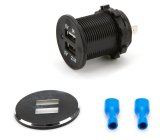 Accessory Power Plug - Cigarette Lighter replacement - Dual USB Port - Aluminum / Plastic - Black - Each thumbnail 1