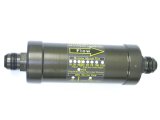 Fuel Filter - In-Line - 100 Micron - Stainless Element - 12 AN Male Inlet - 12 AN Male Outlet - Aluminum - Green Anodized - Each thumbnail 1