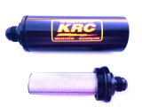 Fuel Filter - Race Ready - In-Line - Stainless Element - 7.500 in Long - 10 AN Male Inlet - 10 AN Male Outlet - Aluminum - Black Anodized - Each thumbnail 1