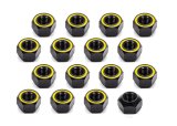Lug Nut - 5/8-11 in Right Hand Thread - 1 in Hex Head - 45 Degree - Open End - Aluminum - Black Anodized / Reflective Yellow - Set of 20 thumbnail 1