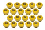 Lug Nut - 5/8-11 in Right Hand Thread - 1 in Hex Head - 45 Degree - Open End - Steel - PTFE Coated - Reflective Yellow - Set of 20 thumbnail 1