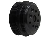 Water Pump Pulley - Serpentine - 6-Rib / 3-Rib - 4 in Diameter - Aluminum - Black Anodized - Small Block Chevy / Ford - Each thumbnail 1