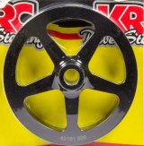 Power Steering Pump Pulley - V-Belt - 1 Groove - Press-On - 6 in Diameter - Aluminum - Black Anodized - KRC Pumps - Each thumbnail 1