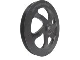 Power Steering Pump Pulley - V-Belt - 1 Groove - 17 Spline - 6 in Diameter - Aluminum - Black Anodized - KRC Power Steering Pumps - Each thumbnail 1