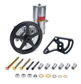 Power Steering Pump - Elite Series - GM Type 2 - V-Belt Pulley / Bracket / Reservoir / Spacers / Hardware Included - Aluminum - Natural - Kit thumbnail 1