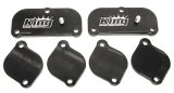 Exhaust Port Blockoff - Individual Plates - Aluminum - Black Anodized - Spread Port Heads - Small Block Chevy - Kit thumbnail 1