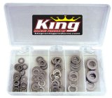 Flat Washer - Assorted Sizes 0.25 through 0.5 in ID - 0.03 in Thick - Stainless - Natural - Kit thumbnail 1