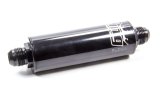 Fuel Filter - In-Line - 100 Micron - Stainless Element - 12 AN Male Inlet - 12 AN Male Outlet - Aluminum - Black Anodized - Each thumbnail 1