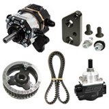 Tandem Pump - TandemX - Belt Driven - 5/8 in Diameter Shaft - Aluminum - Black / Clear Anodized - Bellhousing Mount - Small Block Chevy - Each thumbnail 1