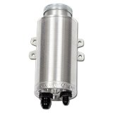 Power Steering Reservoir - 7.75 in Tall x 3.5 in OD - 6 AN Male Inlet - 10 AN Male Outlet - Filtered - Cap Included - Aluminum - Clear Anodized - Each thumbnail 1
