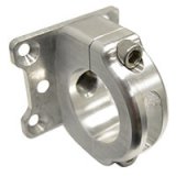 Power Steering Reservoir Bracket - Clamp-On - Aluminum - Clear Anodized - 1-1/2 in OD Tube - Each thumbnail 1