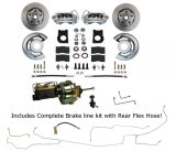 Brake System - Disc Conversion - Front - 4 Piston Caliper - 11.33 in Rotors - Iron - Zinc Oxide - Ford Mustang 1964-66 - Kit thumbnail 1