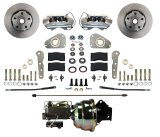Brake System - Disc Conversion - Front - 4 Piston Caliper - 11.29 in Rotors - Iron - Silver Powder Coat - Ford Fullsize Car 1957-62 - Kit thumbnail 1