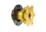 Steering Wheel Quick Release - 360 Degree Release - Aluminum - Gold Anodized - 6-Bolt Steering Wheel - Kit thumbnail 1
