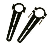 Mirror Bracket - Clamp-On - Long Slot - Adjustable 2 in to 5.5 in - Aluminum - Black Anodized - 1.75 in OD Tube - Pair thumbnail 1