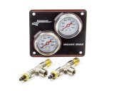 Brake Bias Gauge - AccuTech - Dual Gauge - 0-1500 psi - Mechanical - Analog - 1-1/2 in Diameter - White Face - Vertical Panel - Aluminum - Kit thumbnail 1