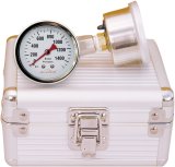 Brake Pressure Gauge - 0-1500 psi - Mechanical - Analog - Dual Gauges - 1-1/2 in Diameter - 1/4-28 in Thread - White Face - Case Included - Kit thumbnail 1