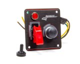Switch Panel - Dash Mount - 3.375 x 3.625 in - 1 Safety Cover Toggle / 1 Momentary Button - Indicator Light - Black Anodized - Each thumbnail 1