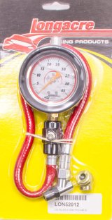 Tire Pressure Gauge - Standard - Glow in the Dark - 0-45 psi - Analog - 2-1/2 in Diameter - Liquid Filled - White Face - 1/2 lb Increments - Each thumbnail 1