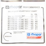 Information Sticker - Valve Lash Adjustment Chart - Mopar - Each thumbnail 1