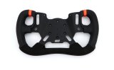 Steering Wheel - Road Course / Track Days - 13 in Diameter - Cut Top - Flat - 4-Spoke - Black Alcantara Grip - Orange Stripes - Aluminum - Black Anodized - Each thumbnail 1