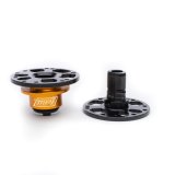 Steering Wheel Quick Release - 360 Degree Release - Bolt-On - Aluminum Black / Orange Anodized - 5 / 6-Bolt Steering Wheel - Kit thumbnail 1