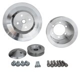 Pulley Kit - Performance Ratio - 2 Groove V-Belt - Aluminum - Clear Powder Coat - Mopar B / RB-Series / 426 Hemi - Kit thumbnail 1