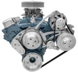 Pulley Kit - Ultra - 6-Rib Serpentine - Aluminum - Clear Powder Coat - Pontiac V8 - Kit thumbnail 1