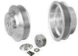 Pulley Kit - High Water Flow Ratio - 6-Rib Serpentine - Aluminum - Clear Powder Coat - Small Block Ford - Kit thumbnail 1