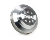 Water Pump Pulley - Serpentine - 6-Rib - 5.5 in Diameter - Aluminum - Clear Powder Coat - Small Block Ford - Each thumbnail 1