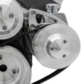 Power Steering Pump Bracket - Driver Side - Mount - Aluminum - Clear Powder Coat - Saginaw Style Pump - Long Water Pump - Big Block Chevy - Kit thumbnail 1