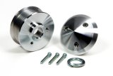 Alternator Pulley - Serpentine - 6-Rib - 2.375 in Diameter - 0.667 in Shaft - Hardware / Nose Included - Aluminum - Clear Powder Coat - Universal - Each thumbnail 1